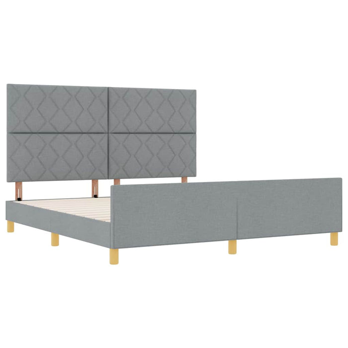 Cadru de pat cu headboard Gri deschis 180 x 200 cm țesătură WALTI
