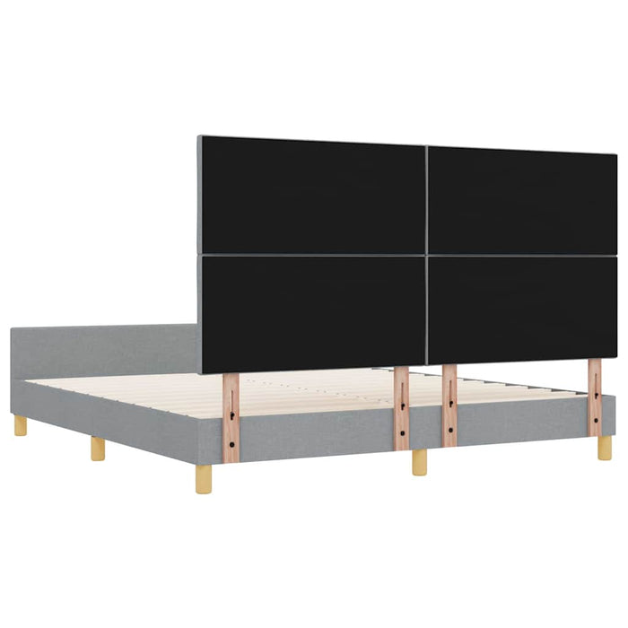 Cadru de pat cu headboard Gri deschis 180 x 200 cm țesătură WALTI