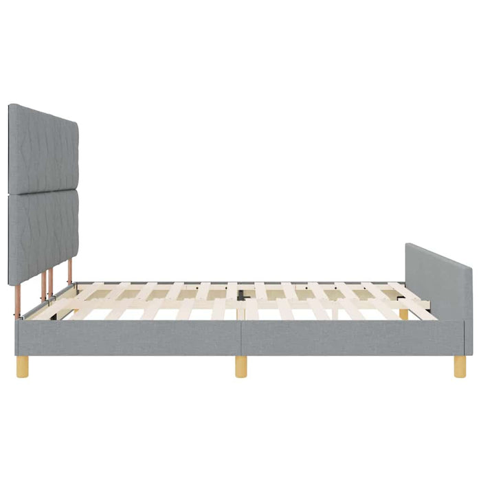 Cadru de pat cu headboard Gri deschis 180 x 200 cm țesătură WALTI