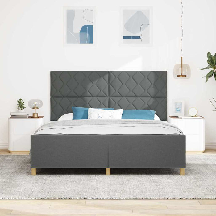 Cadru de pat cu headboard Gri închis 180 x 200 cm țesătură - WALTI WALTI