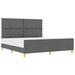 Cadru de pat cu headboard Gri închis 180 x 200 cm țesătură - WALTI WALTI