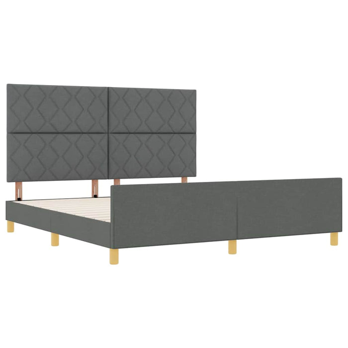 Cadru de pat cu headboard Gri închis 180 x 200 cm țesătură - WALTI WALTI