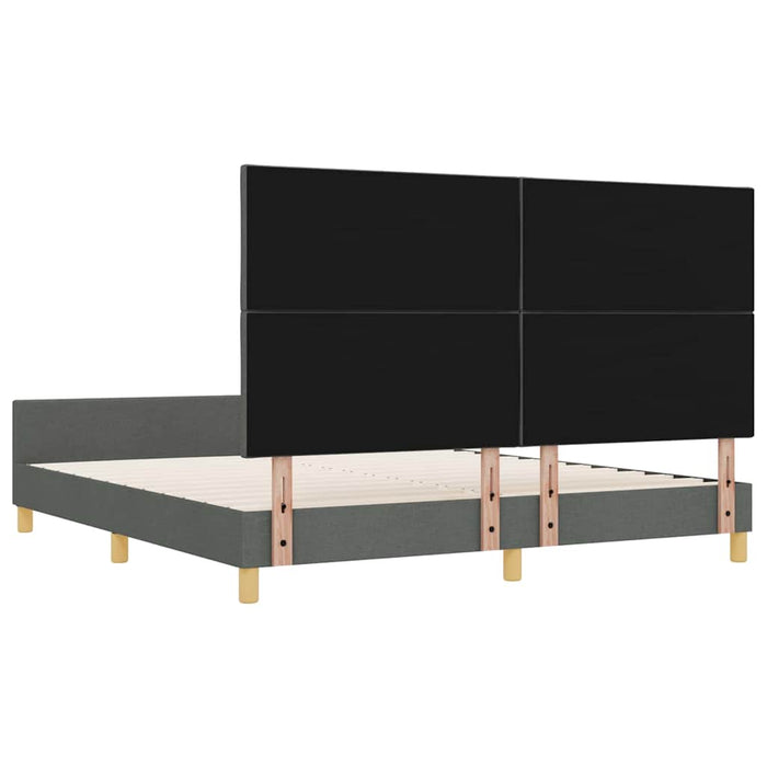 Cadru de pat cu headboard Gri închis 180 x 200 cm țesătură - WALTI WALTI