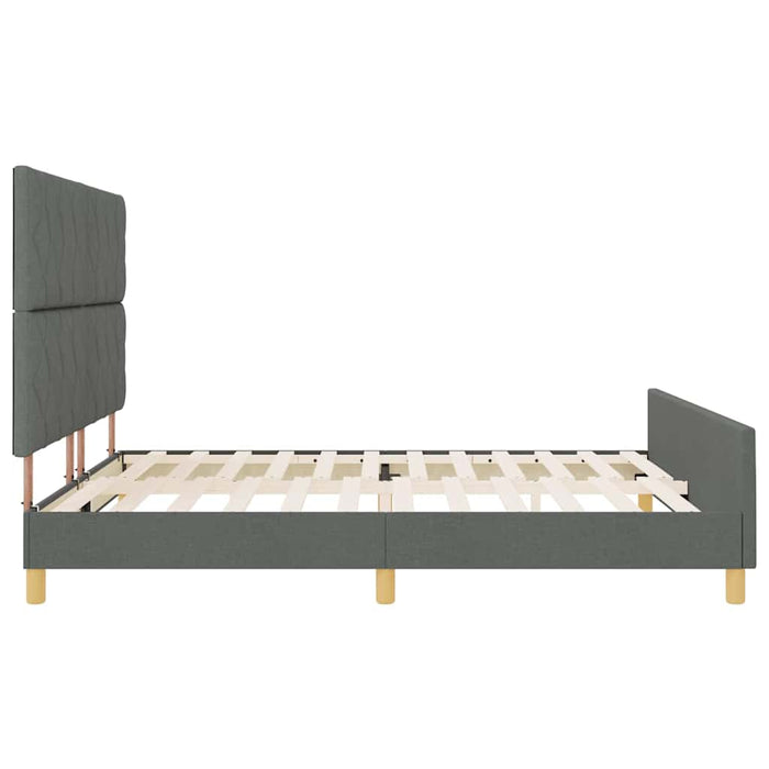 Cadru de pat cu headboard Gri închis 180 x 200 cm țesătură - WALTI WALTI