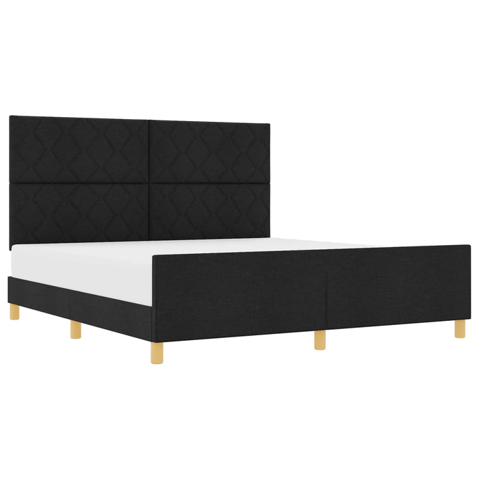 Cadru de pat cu headboard Negru 180 x 200 cm țesătură WALTI