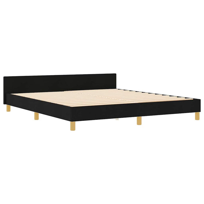 Cadru de pat cu headboard Negru 180 x 200 cm țesătură WALTI