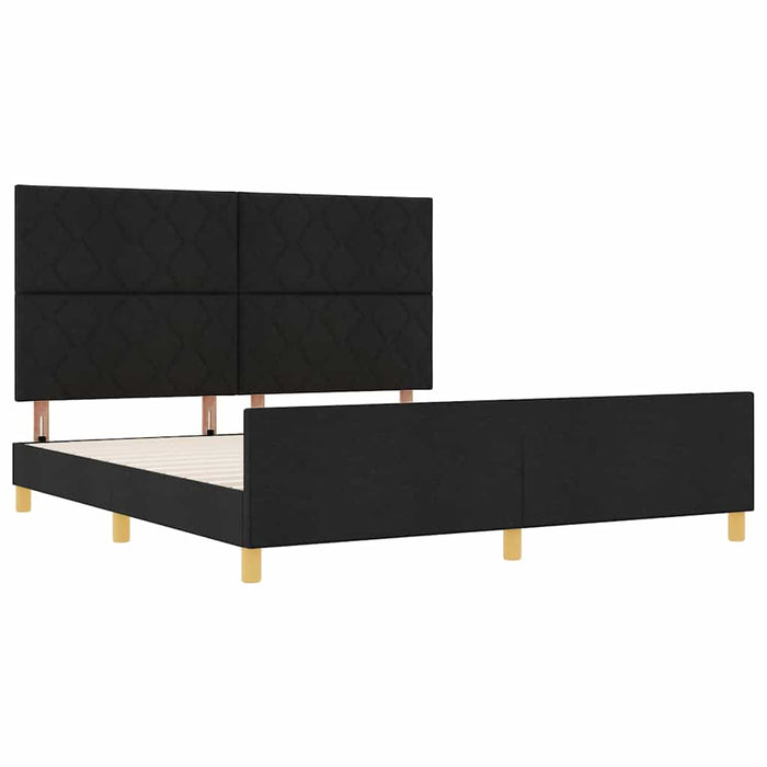 Cadru de pat cu headboard Negru 180 x 200 cm țesătură WALTI