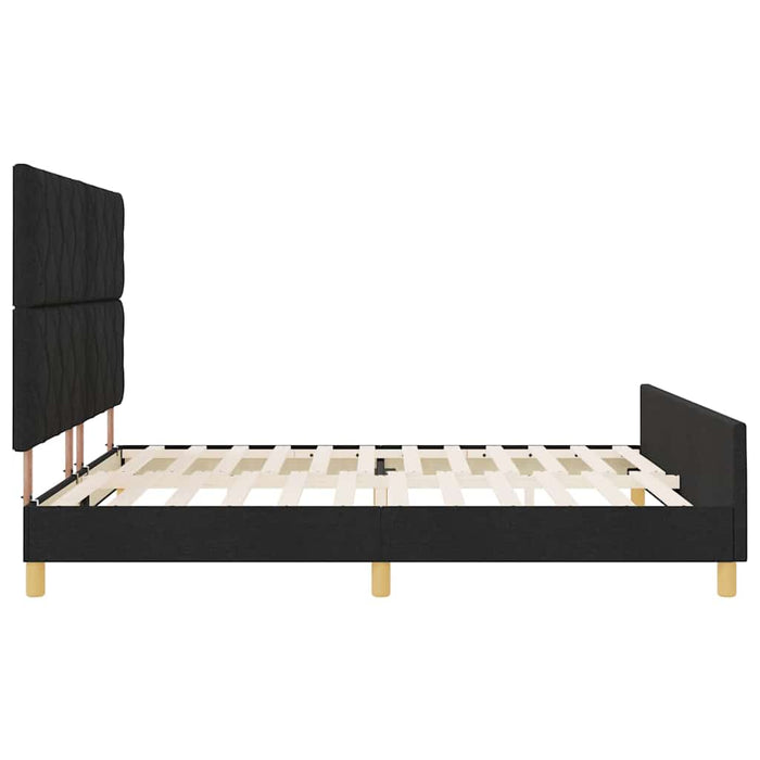 Cadru de pat cu headboard Negru 180 x 200 cm țesătură WALTI
