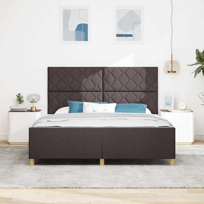 Cadru de pat cu headboard Maro închis 180 x 200 cm țesătură - WALTI WALTI