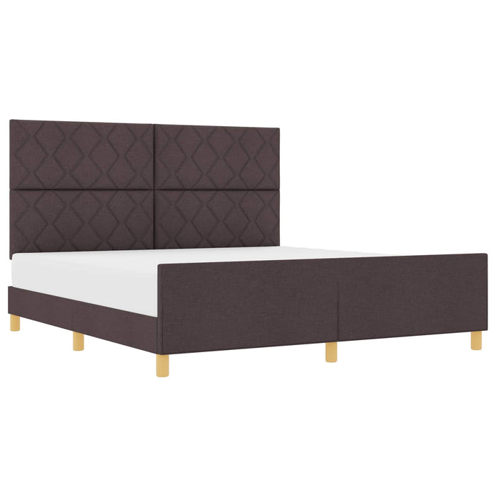 Cadru de pat cu headboard Maro închis 180 x 200 cm țesătură - WALTI WALTI