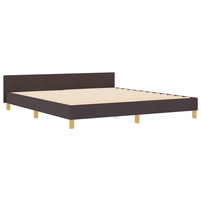 Cadru de pat cu headboard Maro închis 180 x 200 cm țesătură - WALTI WALTI