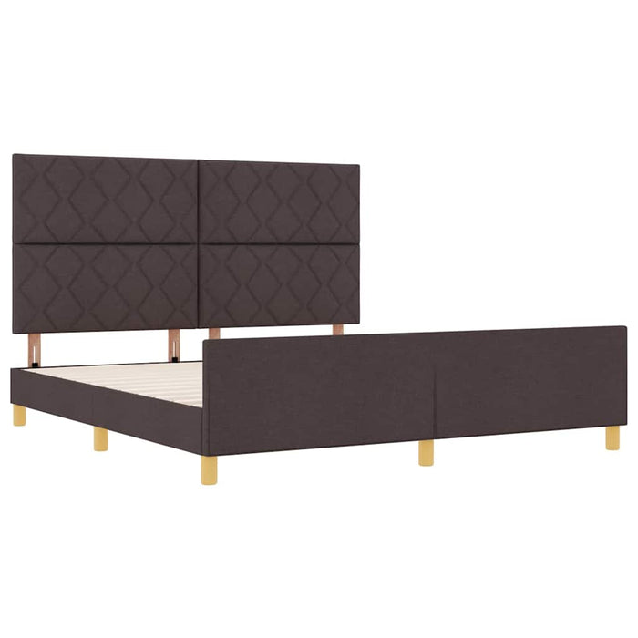 Cadru de pat cu headboard Maro închis 180 x 200 cm țesătură - WALTI WALTI