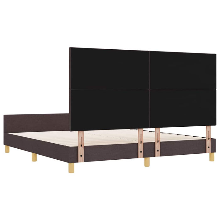 Cadru de pat cu headboard Maro închis 180 x 200 cm țesătură - WALTI WALTI