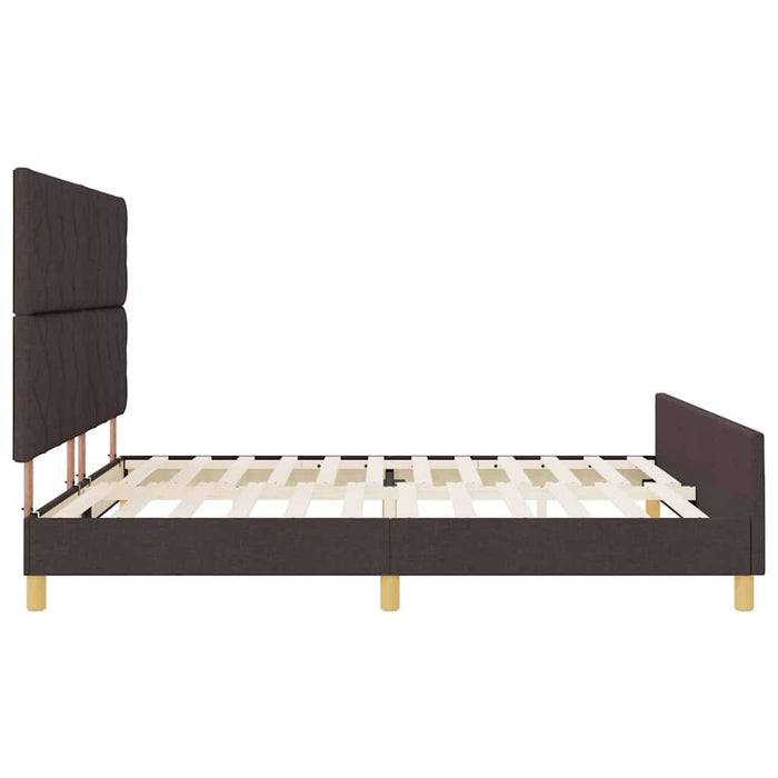 Cadru de pat cu headboard Maro închis 180 x 200 cm țesătură - WALTI WALTI