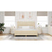 Cadru de pat cu headboard Crem 180 x 200 cm țesătură - WALTI WALTI