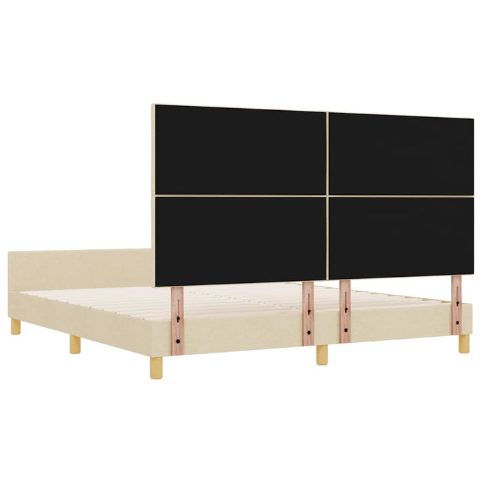 Cadru de pat cu headboard Crem 180 x 200 cm țesătură - WALTI WALTI