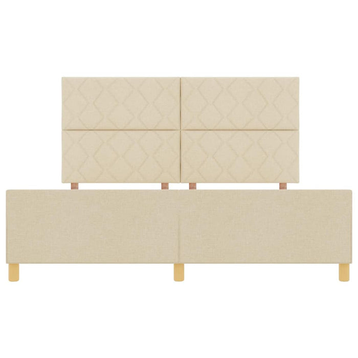 Cadru de pat cu headboard Crem 180 x 200 cm țesătură - WALTI WALTI