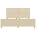 Cadru de pat cu headboard Crem 180 x 200 cm țesătură - WALTI WALTI