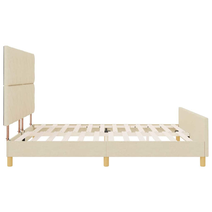 Cadru de pat cu headboard Crem 180 x 200 cm țesătură - WALTI WALTI