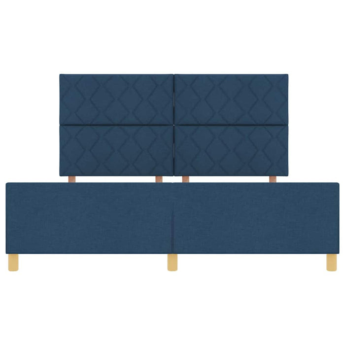 Cadru de pat cu headboard albastru 180 x 200 cm țesătură - WALTI WALTI