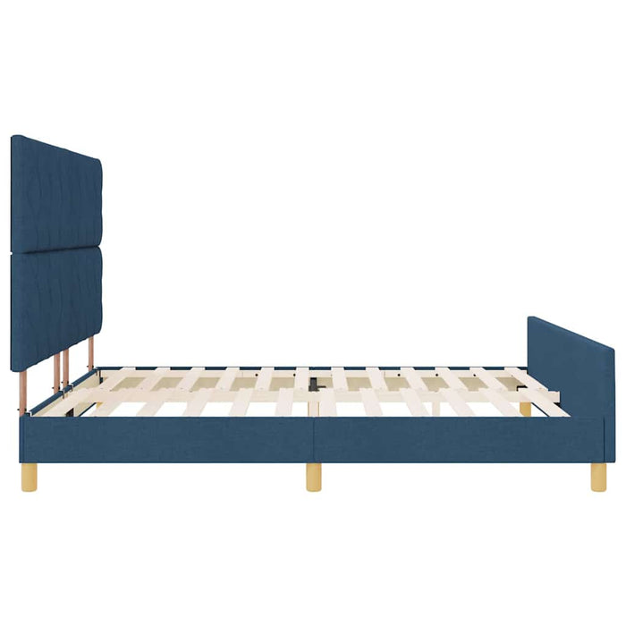 Cadru de pat cu headboard albastru 180 x 200 cm țesătură - WALTI WALTI