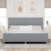 Cadru de pat cu headboard Gri deschis 200 x 200 cm țesătură - WALTI WALTI