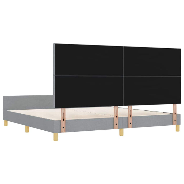 Cadru de pat cu headboard Gri deschis 200 x 200 cm țesătură - WALTI WALTI