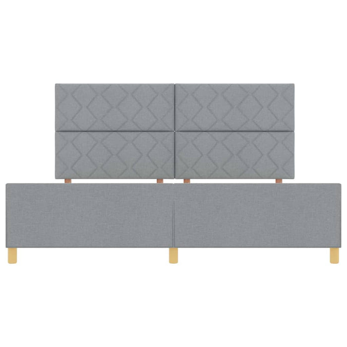 Cadru de pat cu headboard Gri deschis 200 x 200 cm țesătură - WALTI WALTI
