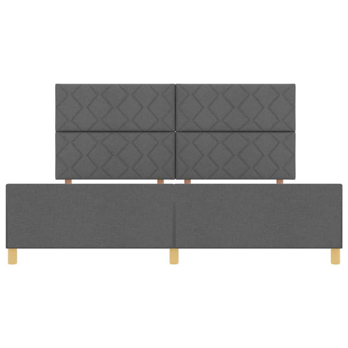 Cadru de pat cu headboard Gri închis 200 x 200 cm țesătură WALTI