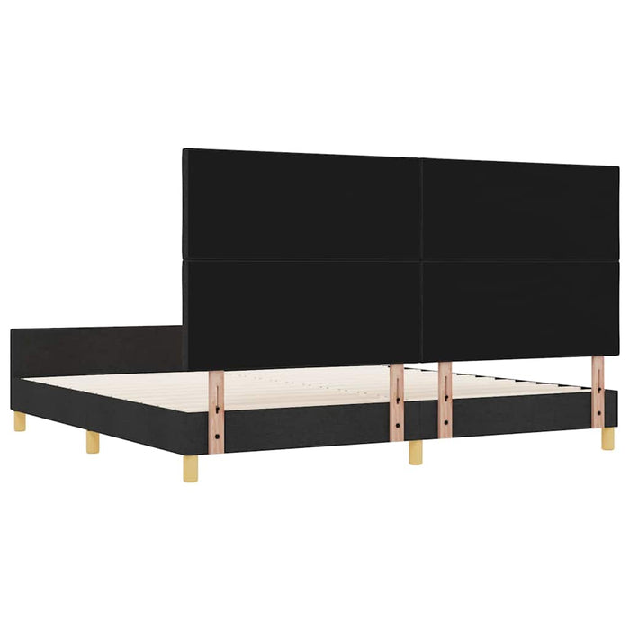 Cadru de pat cu headboard Negru 200 x 200 cm țesătură - WALTI WALTI