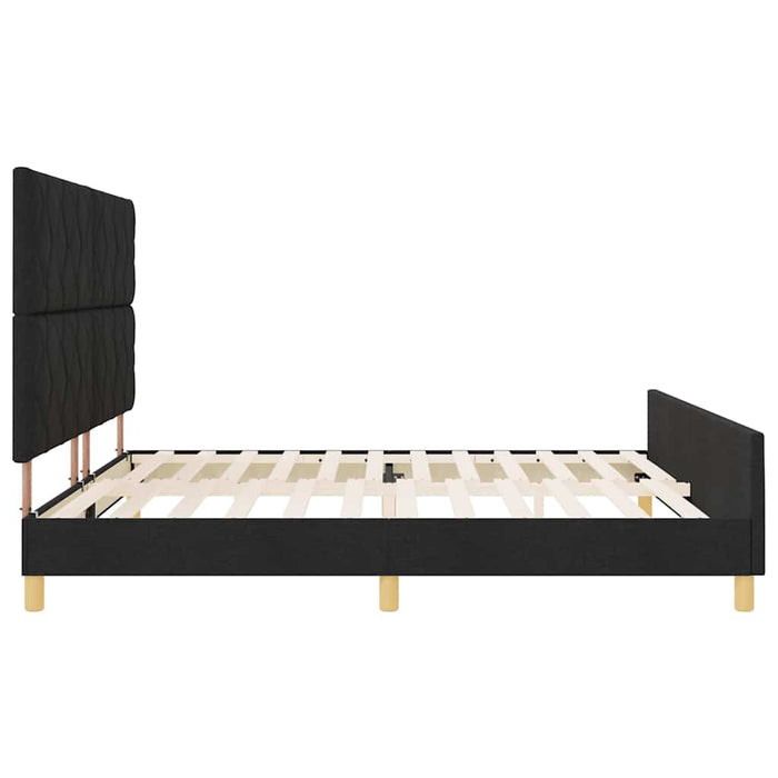 Cadru de pat cu headboard Negru 200 x 200 cm țesătură - WALTI WALTI