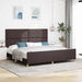 Cadru de pat cu headboard Maro închis 200 x 200 cm țesătură - WALTI WALTI
