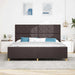 Cadru de pat cu headboard Maro închis 200 x 200 cm țesătură - WALTI WALTI