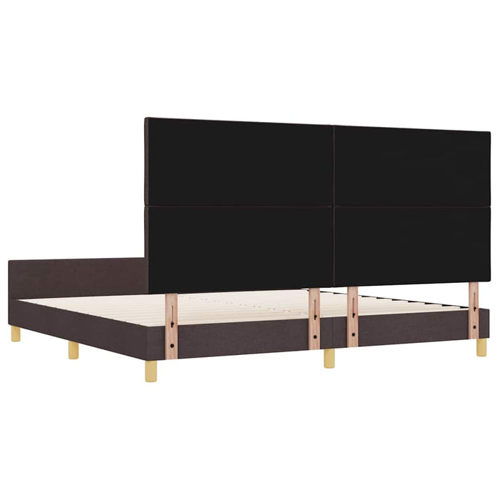 Cadru de pat cu headboard Maro închis 200 x 200 cm țesătură - WALTI WALTI