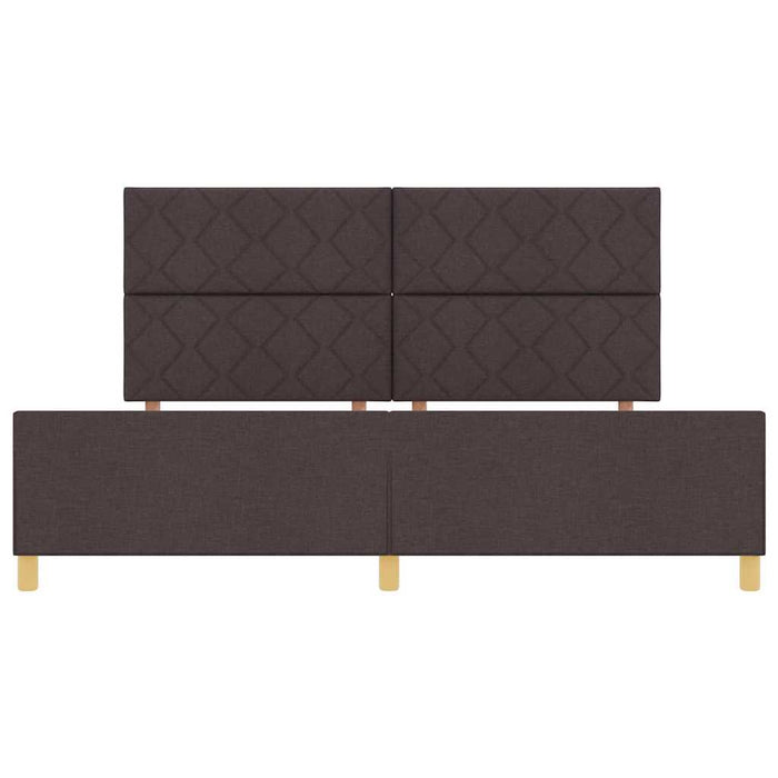 Cadru de pat cu headboard Maro închis 200 x 200 cm țesătură - WALTI WALTI