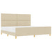 Cadru de pat cu headboard Crem 200 x 200 cm țesătură - WALTI WALTI