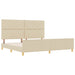 Cadru de pat cu headboard Crem 200 x 200 cm țesătură - WALTI WALTI