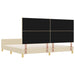 Cadru de pat cu headboard Crem 200 x 200 cm țesătură - WALTI WALTI