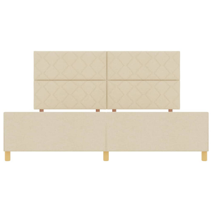 Cadru de pat cu headboard Crem 200 x 200 cm țesătură - WALTI WALTI