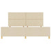 Cadru de pat cu headboard Crem 200 x 200 cm țesătură - WALTI WALTI