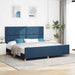 Cadru de pat cu headboard albastru 200 x 200 cm țesătură - WALTI WALTI