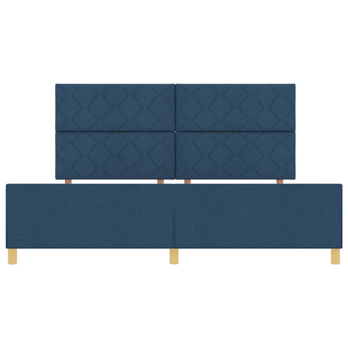 Cadru de pat cu headboard albastru 200 x 200 cm țesătură - WALTI WALTI