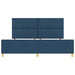 Cadru de pat cu headboard albastru 200 x 200 cm țesătură - WALTI WALTI