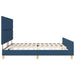 Cadru de pat cu headboard albastru 200 x 200 cm țesătură - WALTI WALTI