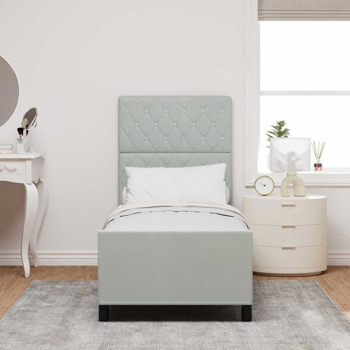 Cadru de pat cu headboard Gri deschis 80 x 200 cm Catifea - WALTI WALTI