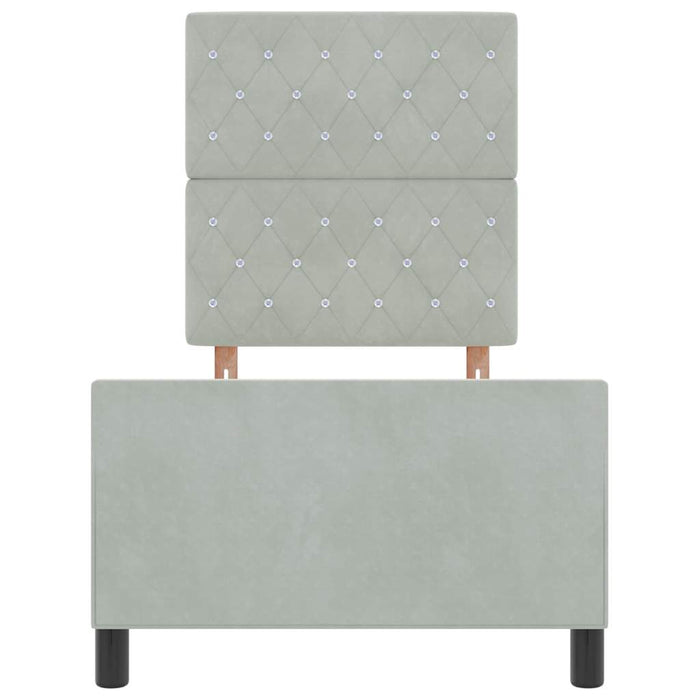 Cadru de pat cu headboard Gri deschis 80 x 200 cm Catifea - WALTI WALTI