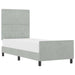 Cadru de pat cu headboard Gri deschis 80 x 200 cm Catifea - WALTI WALTI