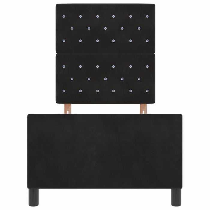 Pat cu arcuri cu headboard Negru 80 x 200 cm Catifea - WALTI WALTI