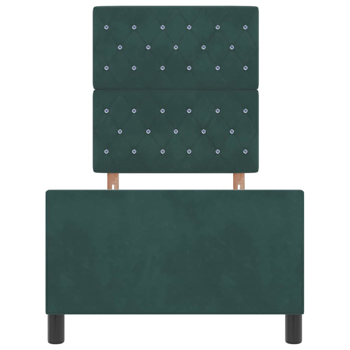 Pat cu arcuri cu headboard Verde închis 80 x 200 cm Catifea WALTI