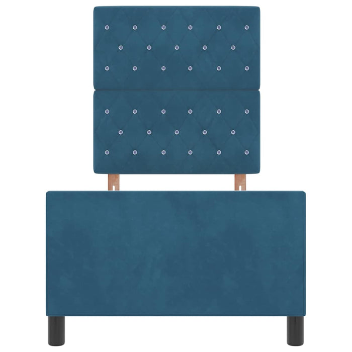 Pat cu arcuri cu headboard Albastru închis 80 x 200 cm Catifea - WALTI WALTI
